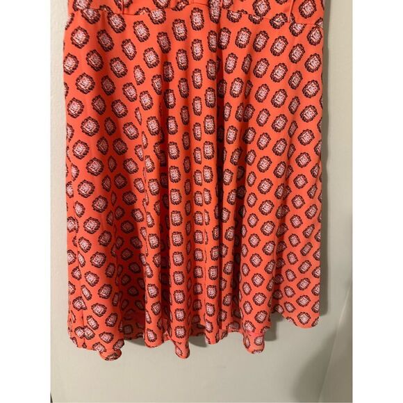Ann Taylor Size 14 Mandala Print Fit & Flare Dress Coral Sleeveless Summer Boho - Picture 4 of 9